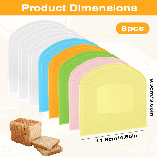 8Pcs Dough Cutter Bench Scraper for Baking, Flexible Dough Scraper Food-safe Plastic Dough Scraper Tool for Bread Cake Dough Fondant Icing