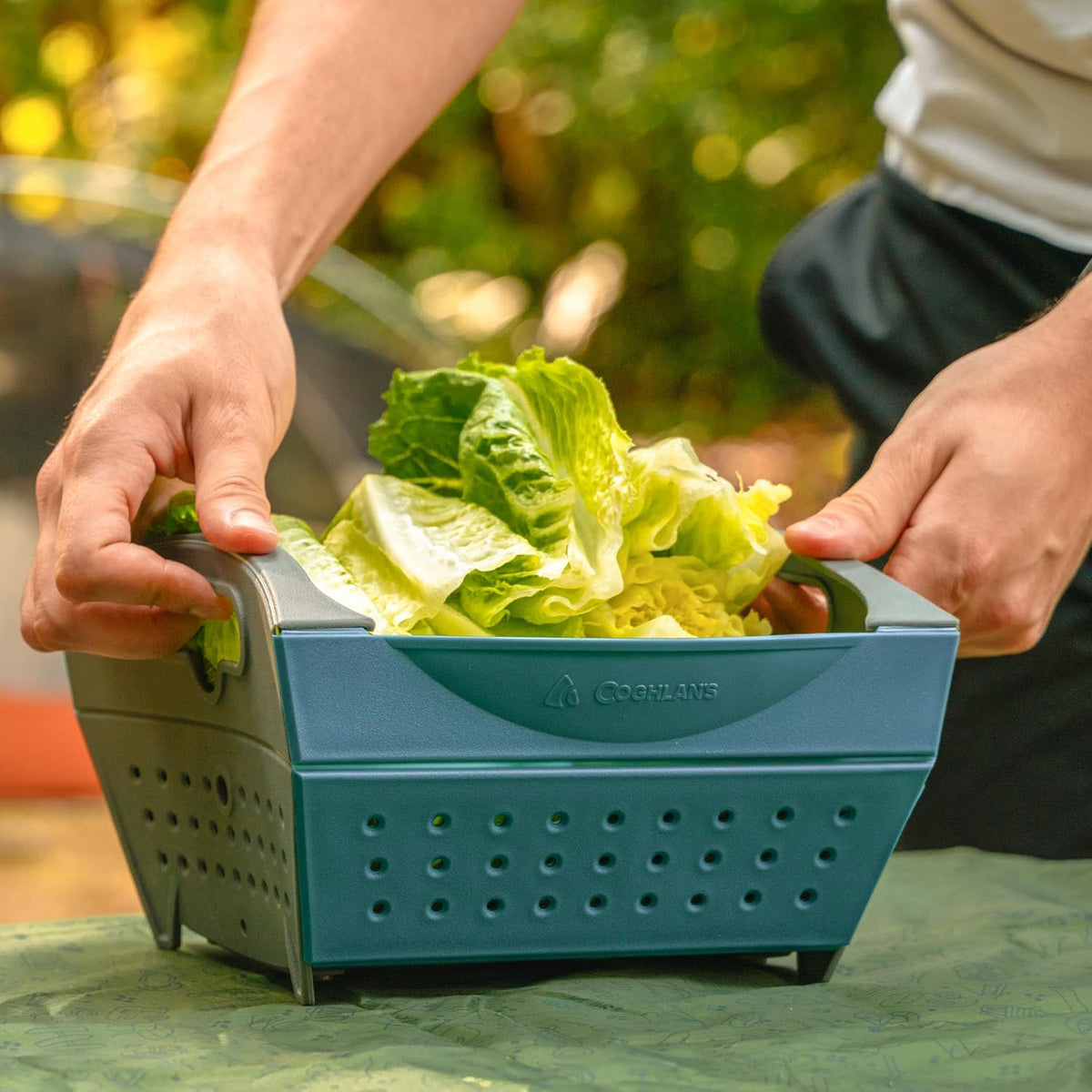 Snapfold Mini Colander – 1-Quart (.95 L) Compact, Collapsible Strainer for Pasta, Vegetables, Fruit, Space-Saving, Self-Standing with Handles, for Camping and Outdoor Kitchens, Mini Size