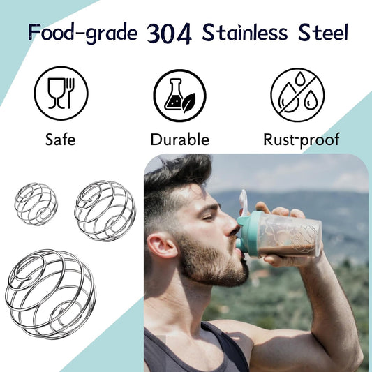 Protein Shaker Ball, Blender Balls for Shaker Bottles, 304 Stainless Steel | Whisk Ball for Shaker Bottle, Mixer Balls for Shaker Cups, Water Bottle, Mason Jar, Smoothie, Protein Drink, Salad Dressing