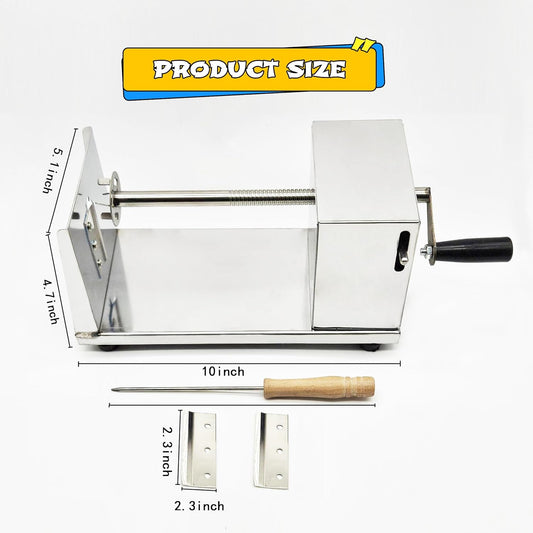 Tornado Potato Spiral Cutter Stainless Steel Spud Twisted Potato Chips Slicer French Fry Graters Cortador de Papas en Espiral Tornado for Potatoes Carrots Cucumbers Vegetable