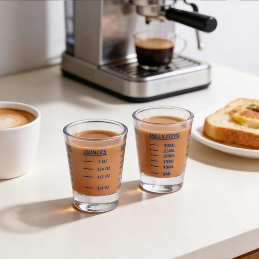 Shot Glass Measuring Cup,Espresso Shot Glass 26-Incremental Measurement 1oz, 6 Tsp, 2 Tbs, 30ml,Kitchen Tools,Bar Bartender Accessories, Jigger for Bartending (2 Pack-Blue)