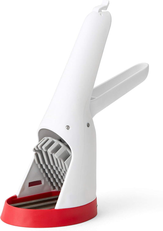 Original Stem Gem Strawberry Huller, Red/Green - and Hand-Held Slicer Strawberry Slicester, Cherry/Meringue