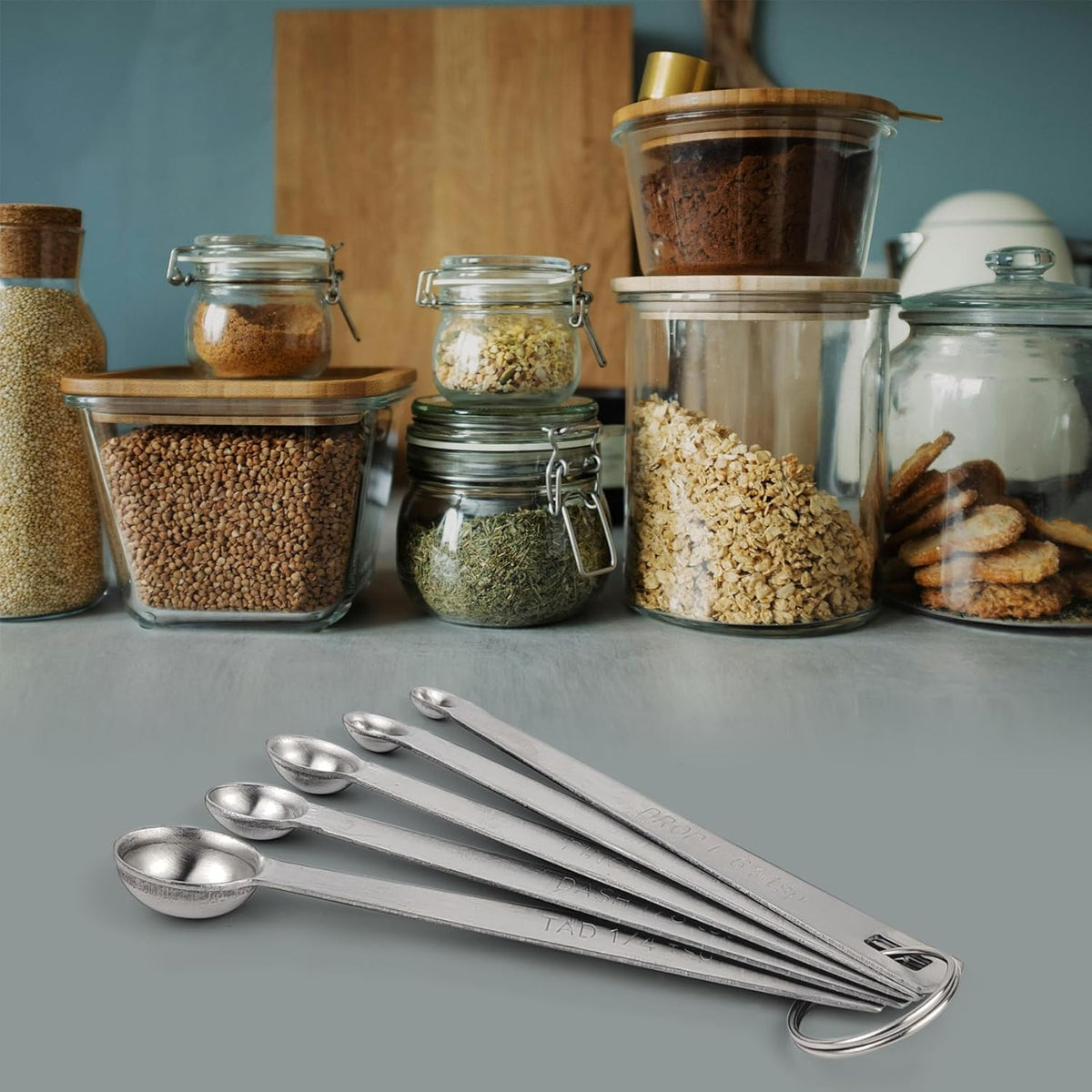 Measuring Spoons, Duty Stainless Steel Measuring Spoons, Small Spoon Set of 5 Includes 1/4 tsp 1/8 tsp 1/16 tsp 1/32 tsp 1/64 tsp for Cooking Baking (1)