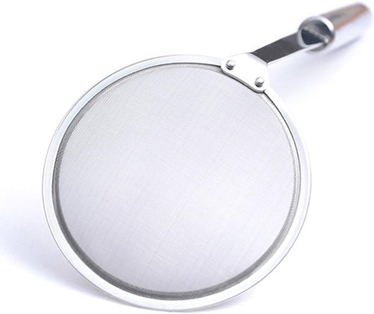 Hot Pot Fat Skimmer Spoon - Stainless Steel Fine Mesh Strainer for Skimming Grease and Foam