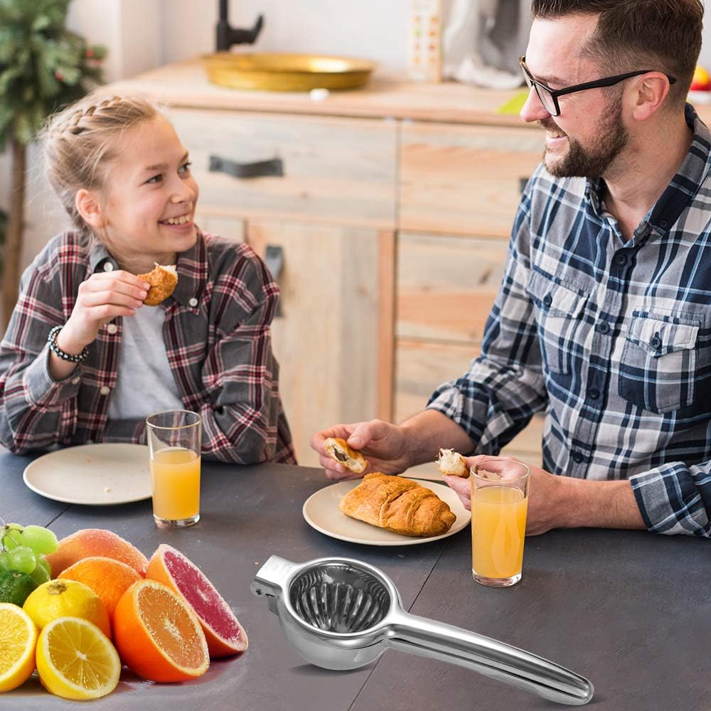 Upgraded Lemon Squeezer Super Stainless Steel 304 Hand Press Juicer Manual Citrus for Juicing Lemon & Limes, Vegetables