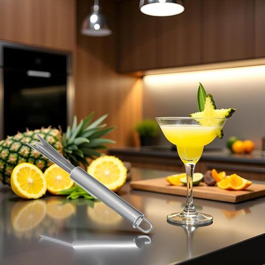 Silver Stainless Steel Pineapple Eye Remover Tool, V-Shape Kitchen Peeler, Multipurpose Pineapple Eye Clip,Pineapple Eye Cutter V Shape Stainless Steel Pineapple Eye Peeler Remover for Home Kitchen