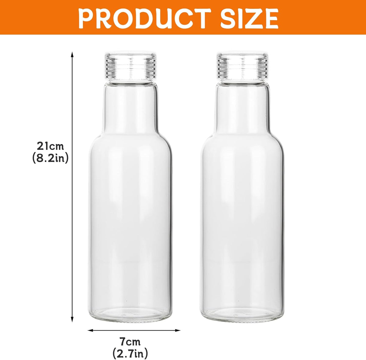 Salad Dressing Container 16 Oz Glass 2 Pack, Salad Dressing Shaker Bottle, Leakproof Glass Shaker Bottle for Oil Vinegar Kitchen Fridge Storage Meal Prep Lunch and On the Go