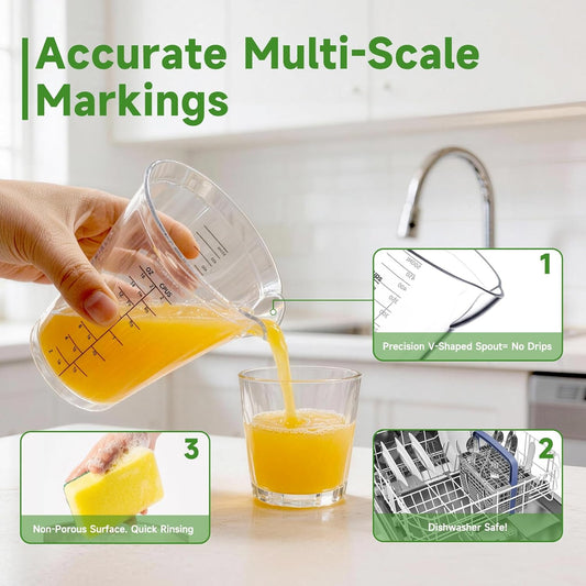 Immersion Blender cup, Blender Measuring Cup | for Cuisinart Stirring rod CSB-79MC Smoothies, Sauces Etc (plastic measuring cup H 5.2in 16 oz 500ml).