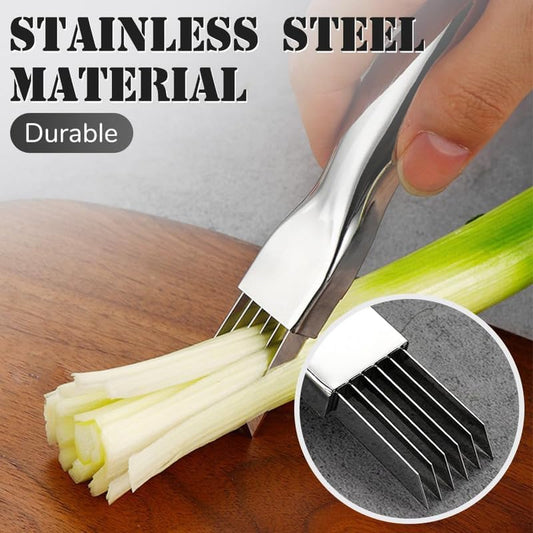 Shred Silk The Knife, 2024 New Stainless Steel Chopped Green Onion Knife, Food Speedy Chopper, Sharp Scallion Shredding Cutter, Kitchen Vegetable Cutter Household Multifunctional Food Slicer(1pcs)
