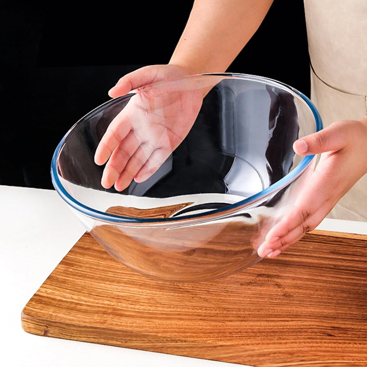 6.2QT Extra Large Glass Bowl for Sourdough Bread Making, Glass Mixing Bowl for Sourdough Bread with Lid, Baking Container for Kitchen Fridge Organization