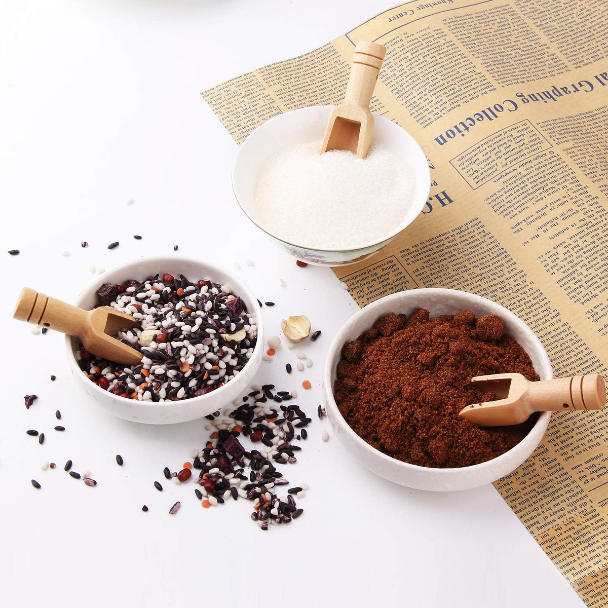 Small Wooden Scoops, Little Wooden Spoons for Jars,Bath Salts(12PCS)3 inches long
