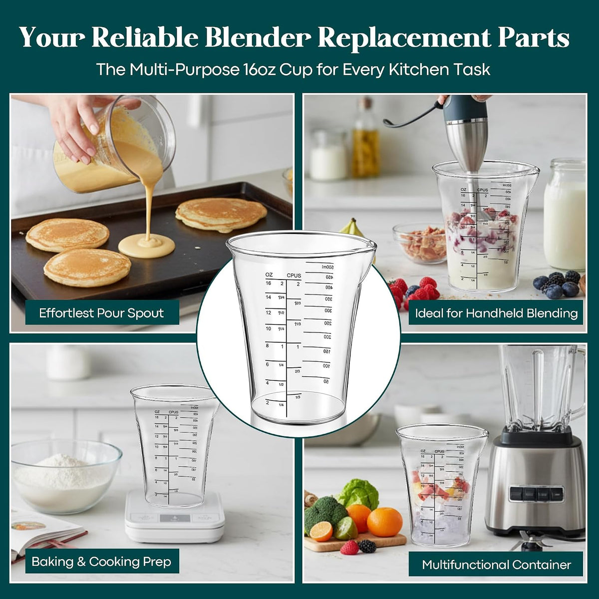 16oz Blender Measuring Cup Compatible with Cuisinart CSB-79 CSB79MC