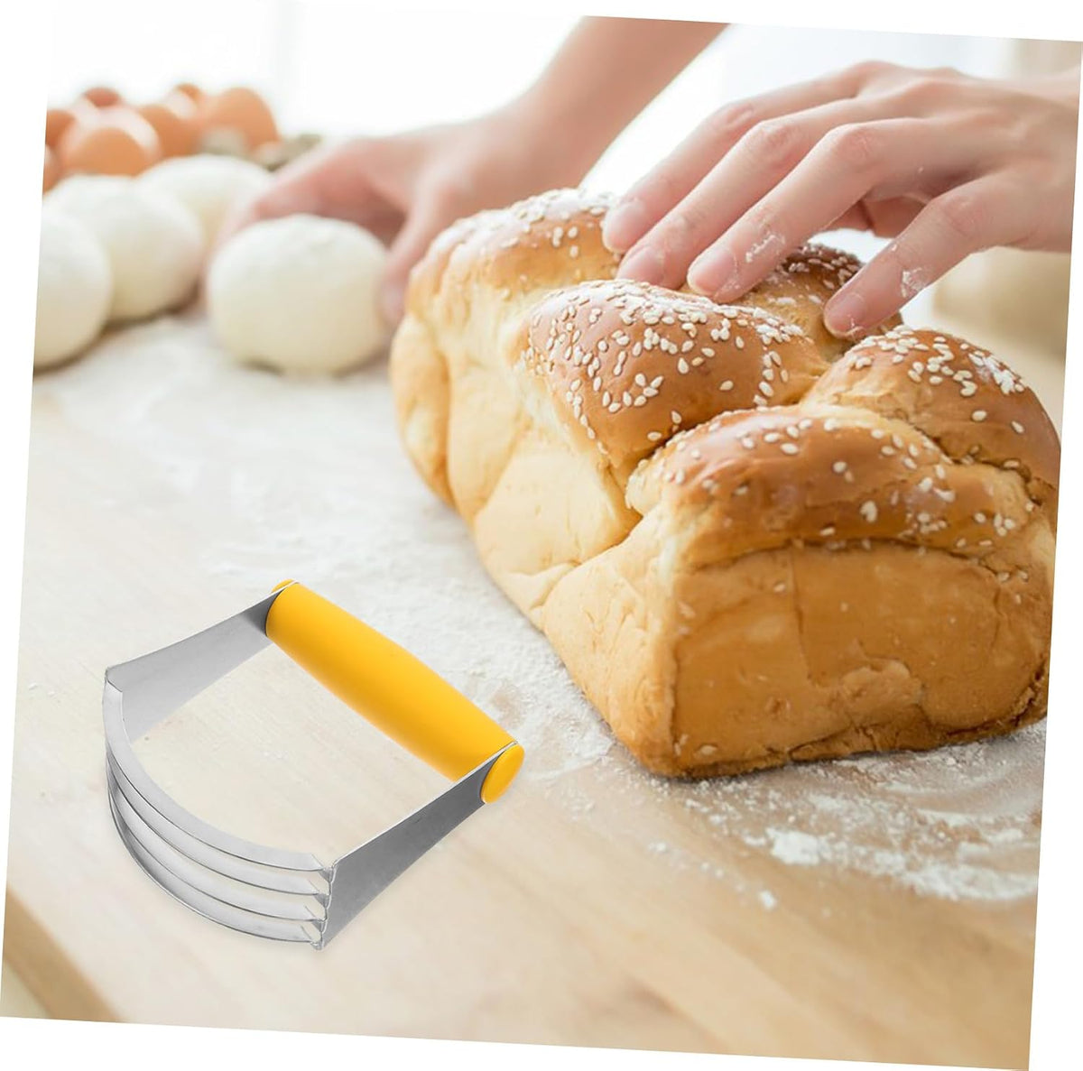 Stainless Steel Flour Cutter Bench Scraper for Fat Dough Mixing