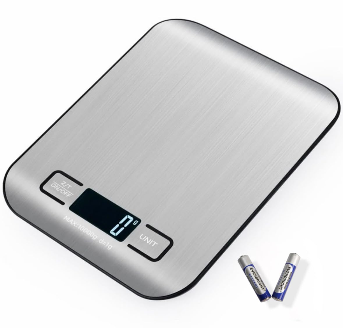 Digital Kitchen Scale, Food Scale in Grams & Ounces, 1g Precision for Cooking, Baking & Meal Prep, Stainless Steel with LCD Display, Tare Function, Compact for Diet & Coffee Use