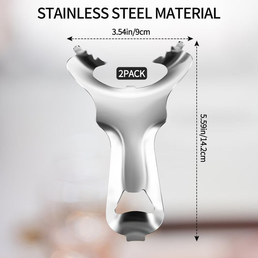 2 Pack Stainless Steel Multifunctional Mason Jar Opener, Easy Twist Manual Handheld Tool, for Sealed Canning Lids, Easy Twist Manual Handheld Top Remover