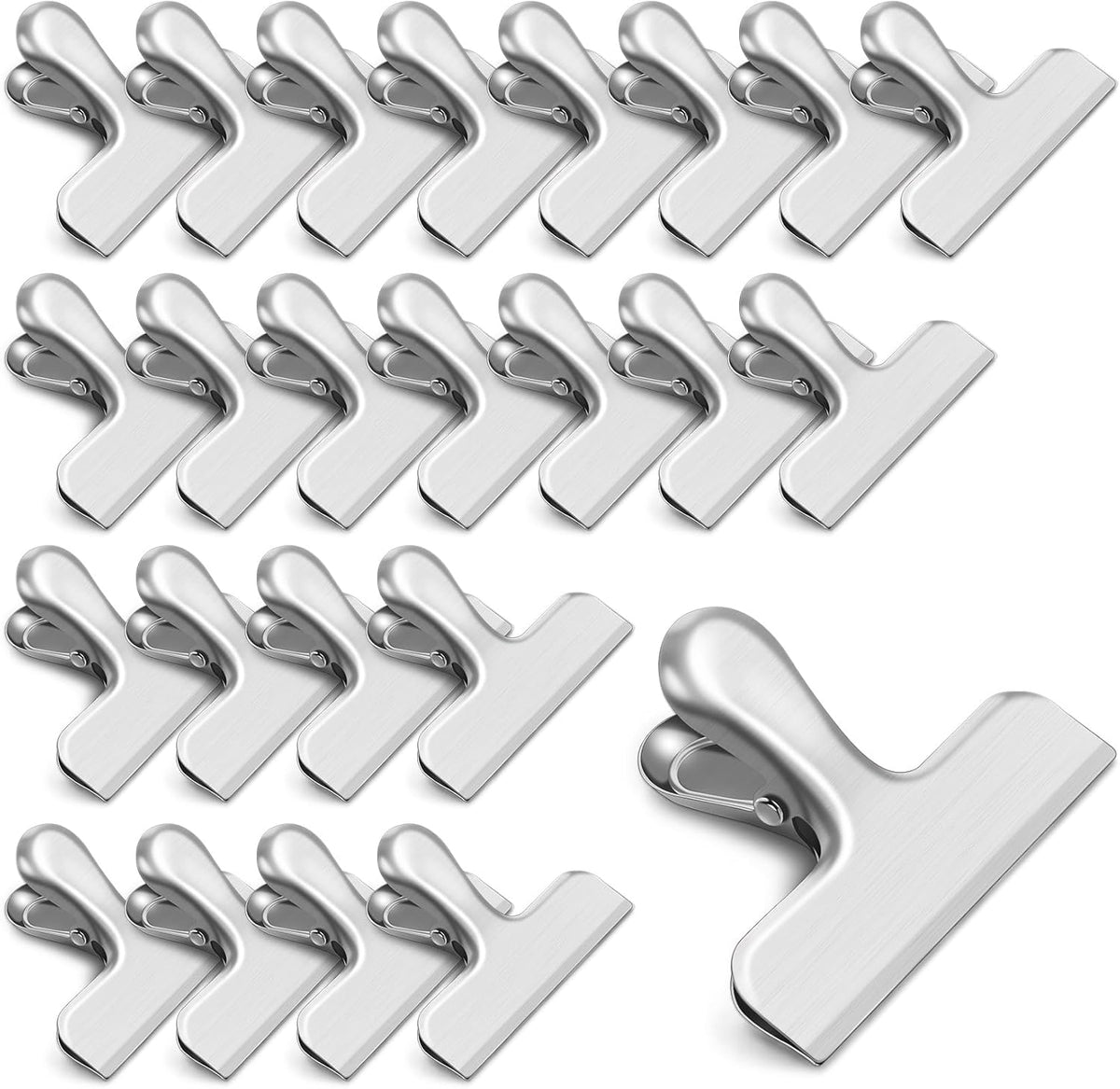 12 Pack Stainless Steel Chip Clips, Bag Clips for Food, Heavy Duty Chip & Bag Clip for Kitchen and Office to Seal Coffee Bags, Paper Sheets, Metal Clip Air Tight Seal-3 Inches (Black)