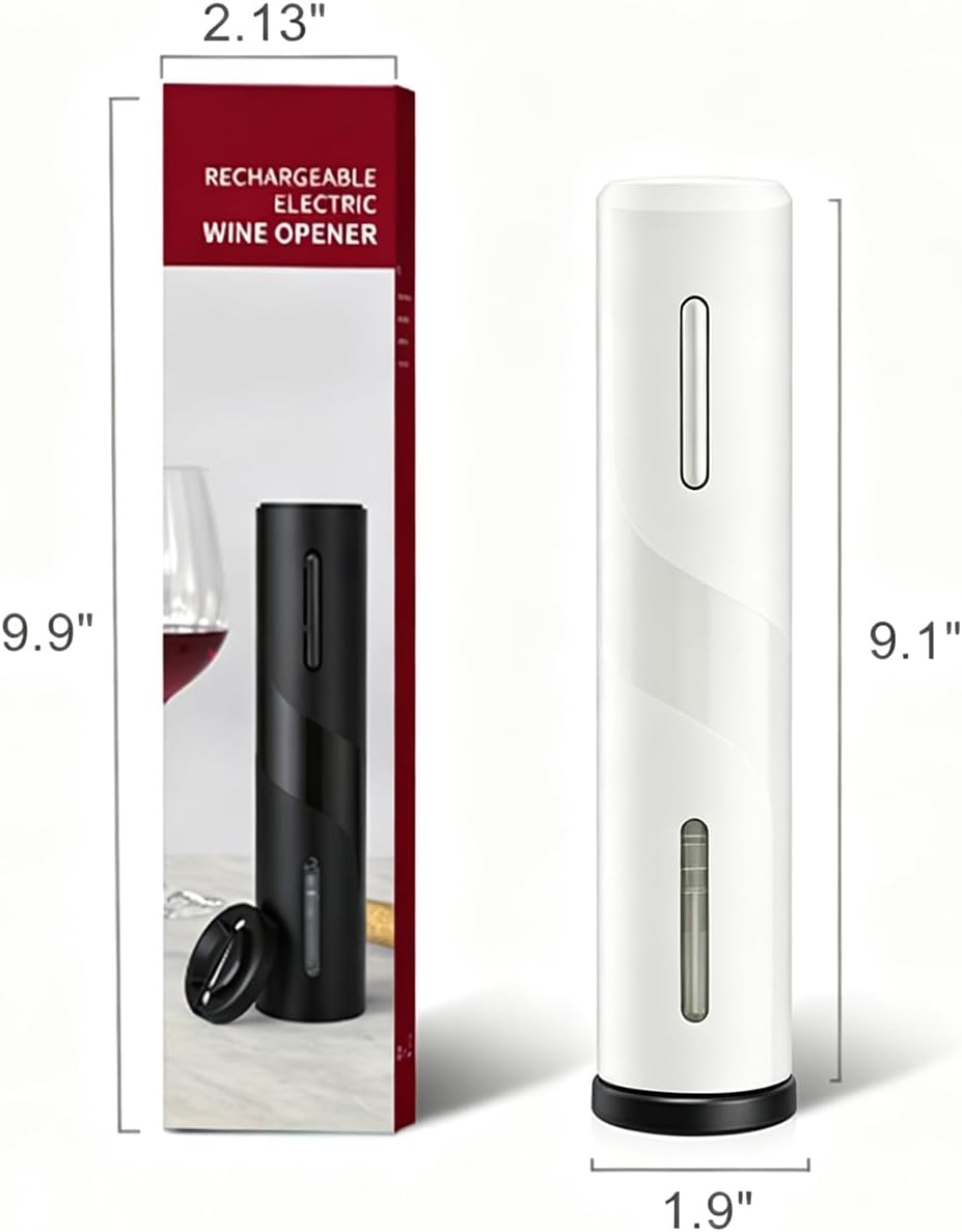 Electric Wine Bottle Opener with Foil Cutter, Automatic Corkscrew