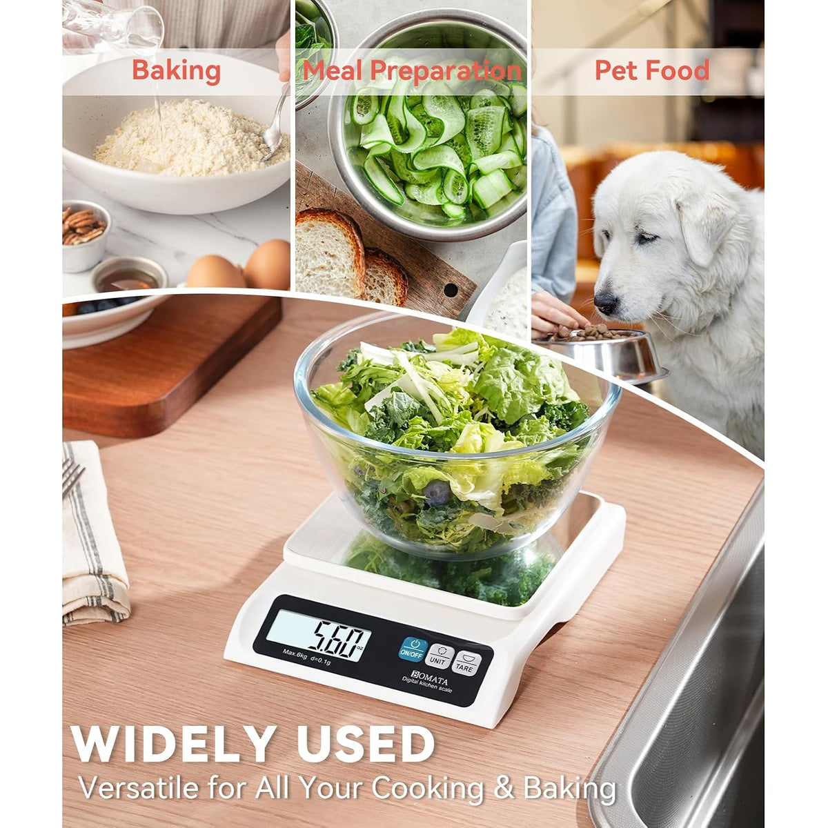 0.1g High Precision Digital Kitchen Food Scale, 13lb Gram Scale
