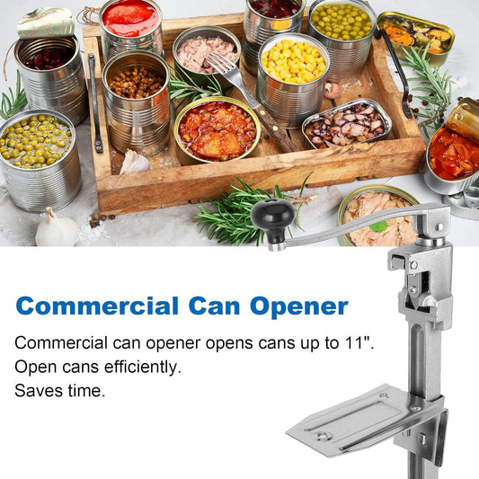 Commercial Can Opener Heavy Duty - Industrial Manual Can Opener Opens Up to 11" Tall Cans