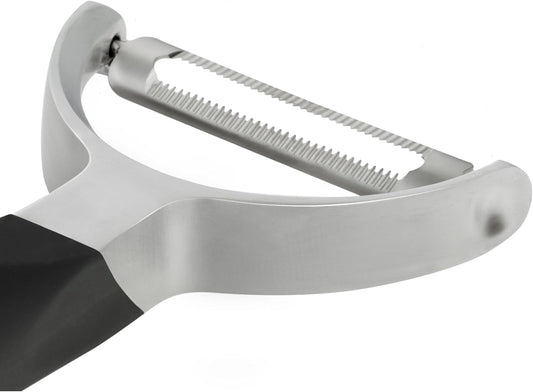 Professional Y Serrated Blade Stainless Steel Peeler - Ultra-Sharp Comfort Handle Dishwasher Safe Peeler