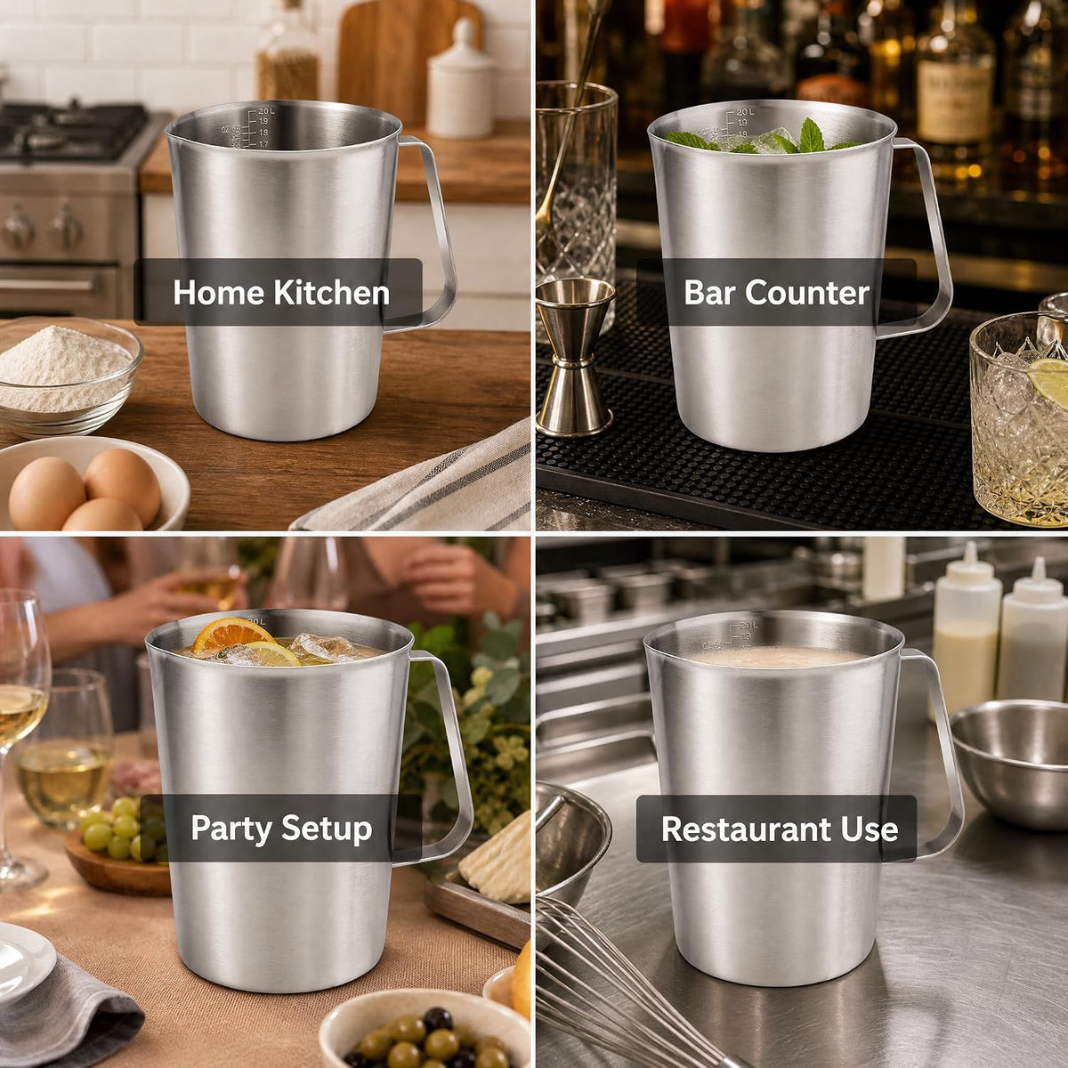16oz Stainless Steel Measuring Cup with Handle, 500ML