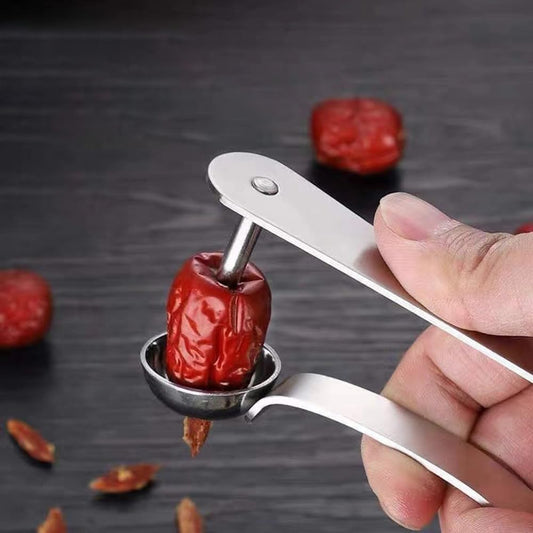 Cherry Pitter Tool Stainless Steel Pit Remover with Locking Mechanism Cherry Picker and Seed Remover for Baking Olive Pitter Kitchen Gadget
