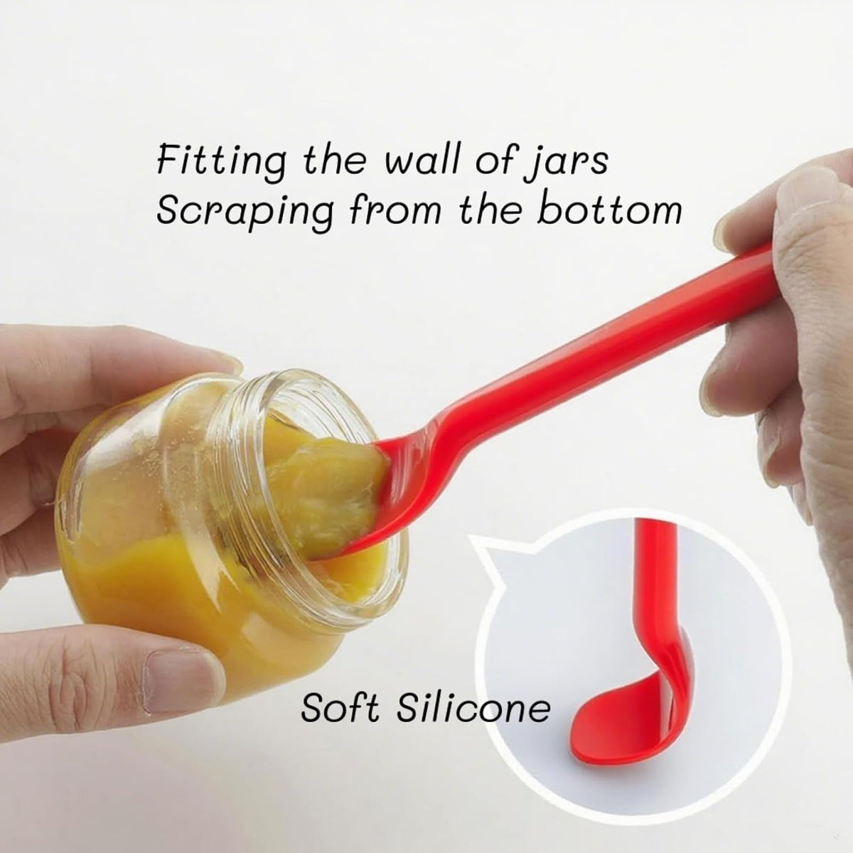 Silicone Spatula Spoon, Quiet Coffee Stirrer, 6 In, 6 Pack