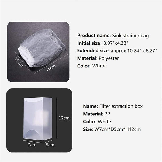Kitchen Sink Strainer Mesh Bag- 200 PCS Disposable Sink Net Strainer Filter Bags for Sink Drain for Collecting Kitchen Food Waste Leftover Garbage