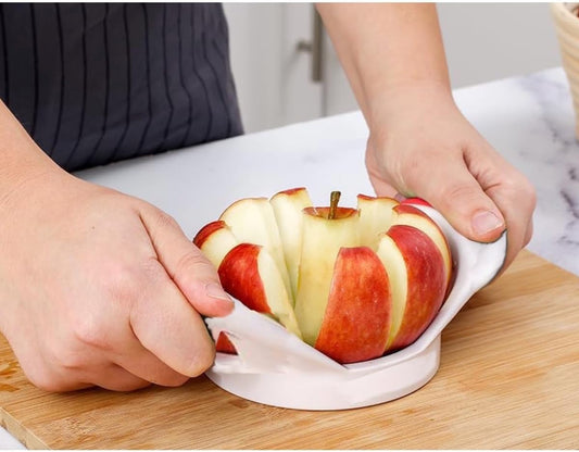Apple Slicer and Corer – Stainless Steel 8-Slice Apple Cutter with Wide Comfort Grip Handles – Quick & Even Apple Slices – Dishwasher Safe