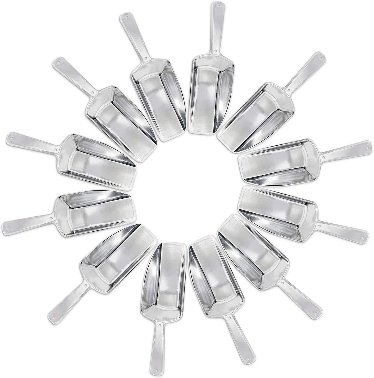 5.5" Mini Acrylic Plastic Kitchen Scoops for Weddings, Candy Dessert Buffet, Ice Cream, Protein Powders, Coffee, Tea (Clear)