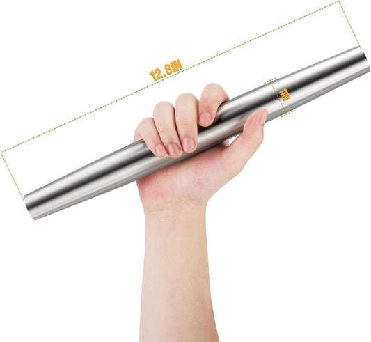 Smooth Seamless Stainless Steel Rolling Pin, 12.8Inch | Easy to clean food grade metal, ideal for daily pizza, pie, pasta, dumpling and cookie dough household baking