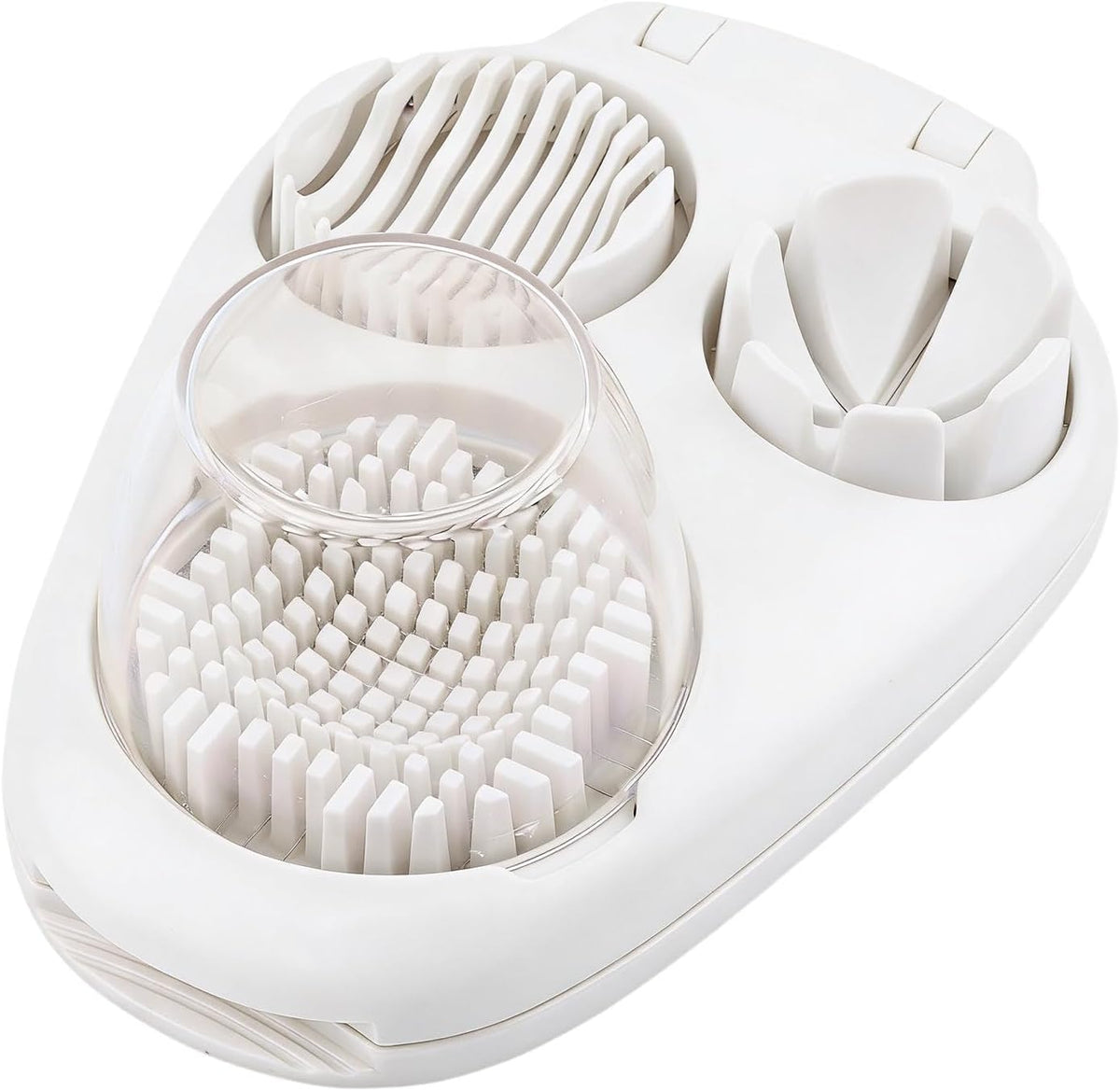 3-in-1 Egg Slicer for Hard Boiled Eggs, Manual Egg Cutter with 3 Slice Mode