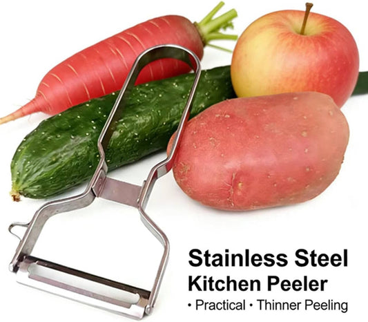 Y Stainless Steel Vegetable Peeler for Kitchen, All Metal Apple Potato Peeler with Eyes Remover, 90° Swivel Sharp Double-Sided Blade, Fruit Carrot Peeler