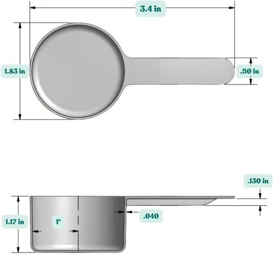 3 Tablespoon (1.5 Oz. | 43 mL) Short Handle Plastic Measuring Scoop for Coffee, Protein Powder, Pet Food, Spices, Grains, Dry Goods – Food-Grade BPA-Free (Pack of 1)