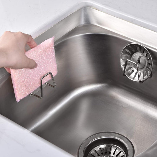 Adhesive Sponge Holder Sink Caddy for Kitchen Accessories - SUS304 Stainless Steel Rust Proof Waterproof, Quick Drying (2 Pack) | Rust Proof Quick Drying Waterproof Kitchen Accessories sink organizer soap holder