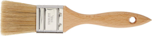 Pastry Brush, 1.5-Inch Wide Head with Natural White Boar Bristles, Stainless Steel Ferrule & Wood Handle