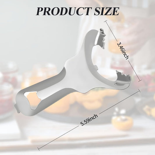 2 PCS Mason Jar Opener, Multi-Functional Stainless Steel Lid Remover Without Lid Dents or Damage, Canning Jar Opener Tool for Mason Jars, Bottles & Cans, Ergonomic Design for Easy Use by All Ages