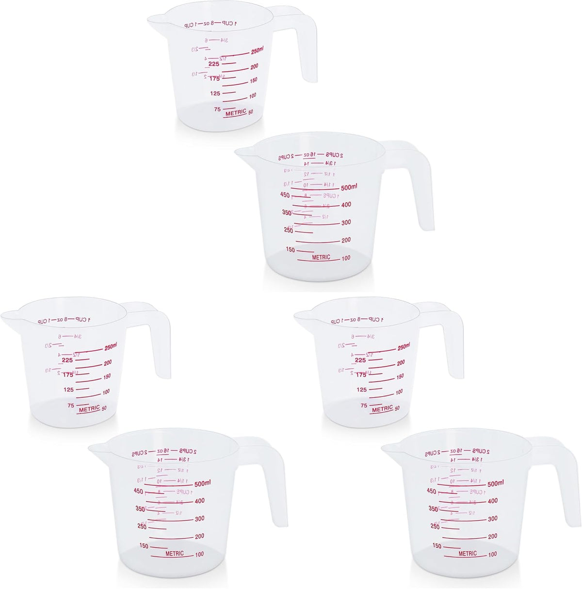 Measuring Cup Set, 250ml (1-Cup) and 500ml (2-Cup)