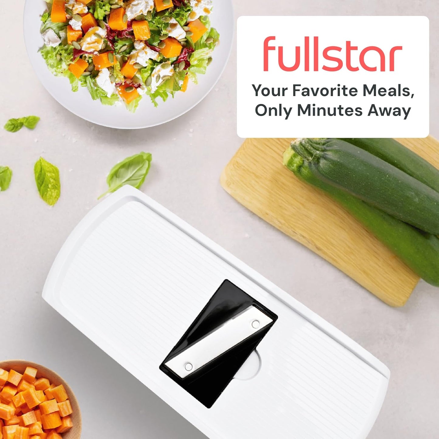 Pro Original Vegetable Chopper & Spiralizer, Kitchen Prep Tool | 4 in 1 Veggie Slicer, Onion & Fruit Cutter with Sharp Stainless Steel Blades & Container, All-in-One Food Prep Tool (White)