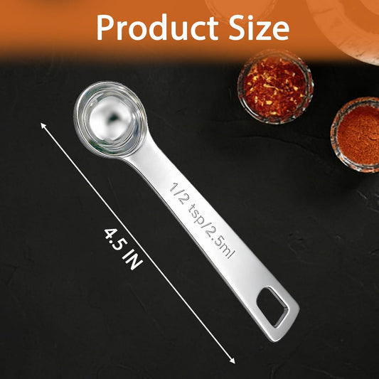 5PCS 1/2tsp(1/6tbsp, 2.5 ml) Measuring Spoon Teaspoons Stainless Steel Measure Spoons for Precise Cooking, Baking and Spices Measurement