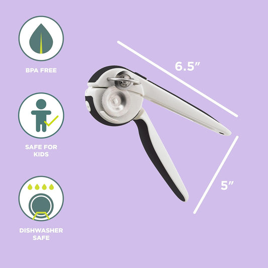 EzSqueeze One-Handed Can Opener (Black and Meringue)