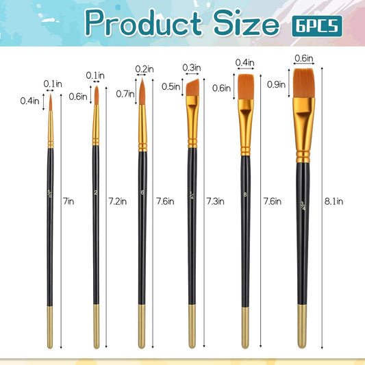 6 PCS Food Paint Brushes, Cake Painting Brushes Set Cooking Paint Brush Multifunction Cake Decorating Brush for Cookie Cake Pastry Baking