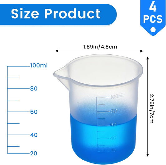 4PCS Silicone Laundry Detergent Cup Holder Laundry Detergent Dispenser Cups | Reusable, Flexible Washable Liquid Measuring Cups for Home, Dorm, Hotel