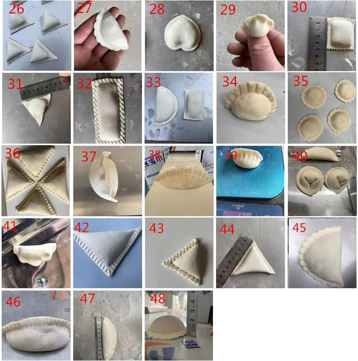 Commercial Dumpling Making Machine With1 Free Mold SAMOSA | Food Grade Stainless Steel,Empanada Maker Press For Pierogi,Gyoza,Ravioli,5000Pcs/H,48 Optional Shapes,Auto Powder Spreading