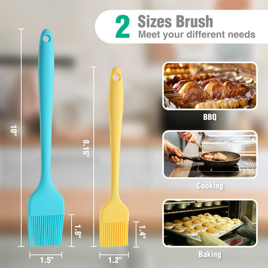 Silicone Basting Pastry Brush, One-Piece Pastry Brush Set | Dishwasher Safe, Heat Resistant, Perfect for Baking, Grilling, Spreading Oil, Butter, BBQ Sauce or Marinade