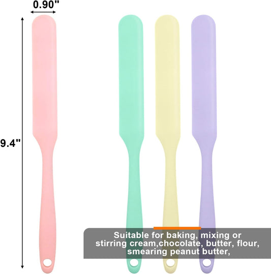 4 Pcs Silicone Jar Spatula, Small Scraper Skinny Spreader for Jars