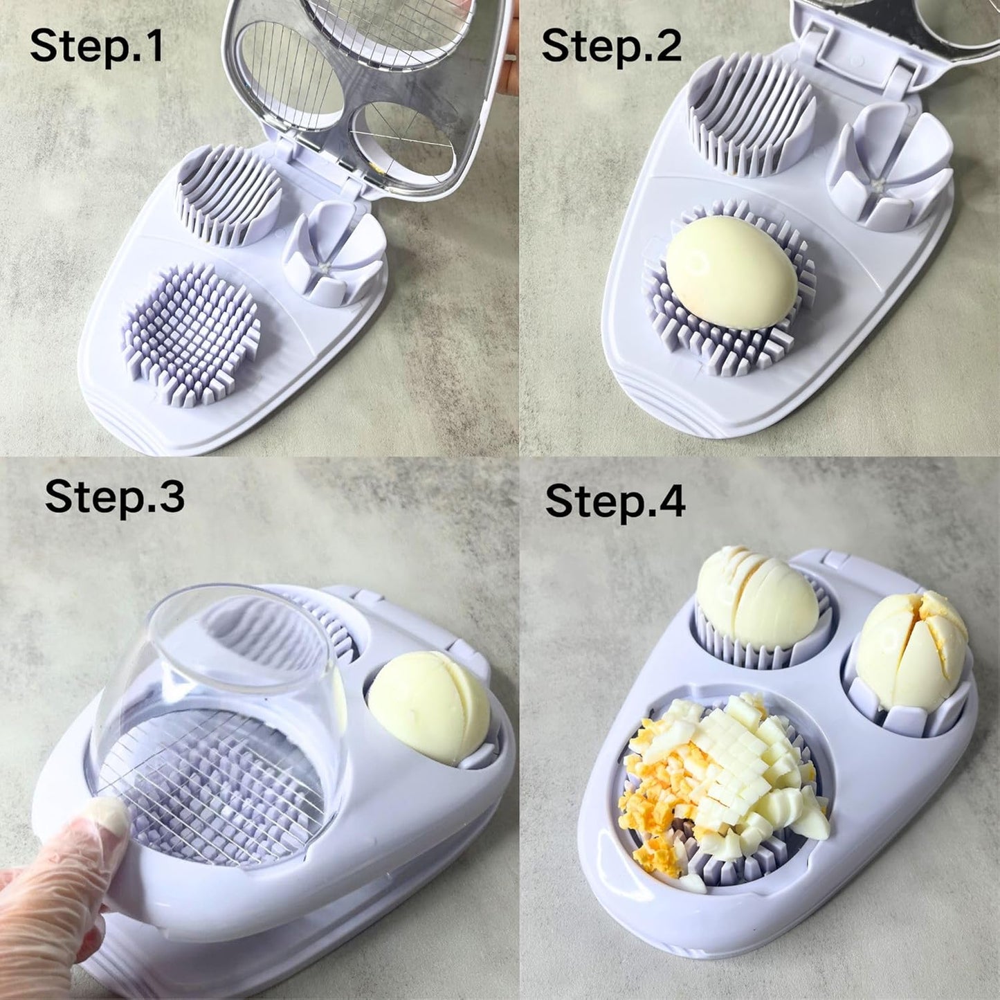 3 in 1 Boiled Egg Slicer Three Slicing Modes Kitchen Slicing Tool White | Tomato, Strawberry, Banana , Chopper, Egg Slicer Kitchen Small Tool