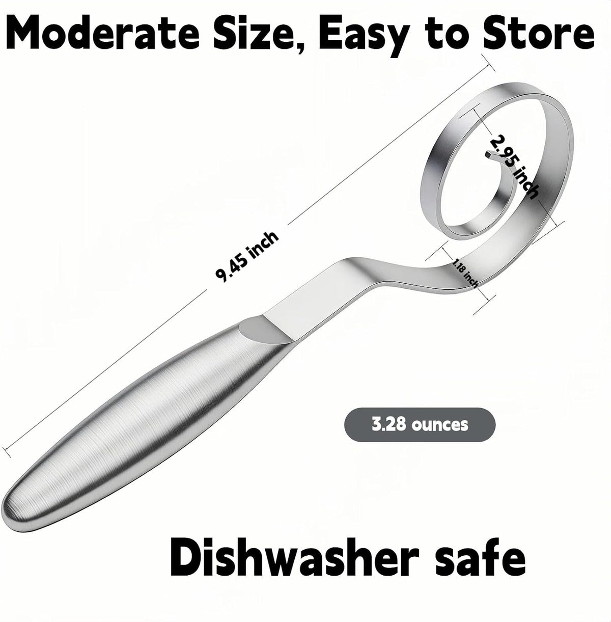 Danish Dough Whisk, Stainless Steel Wood Handle for Sourdough Bread