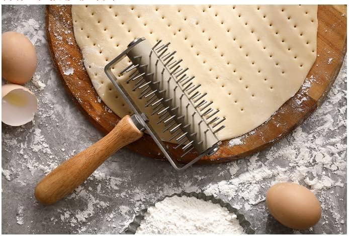 Stainless Steel Pizza Dough Roller Docker Needle Roller | Pizza Puncher Pizza Bread Pin Puncher Pizza Wheel for Pizza Cookie Pie Pastry Bread