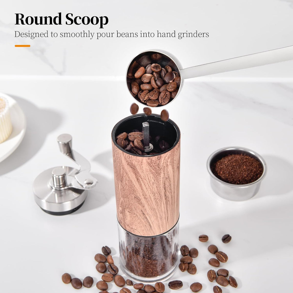 5.98in Long Handle Coffee Scoop for Ground Coffee, 2Tbsp/30ml